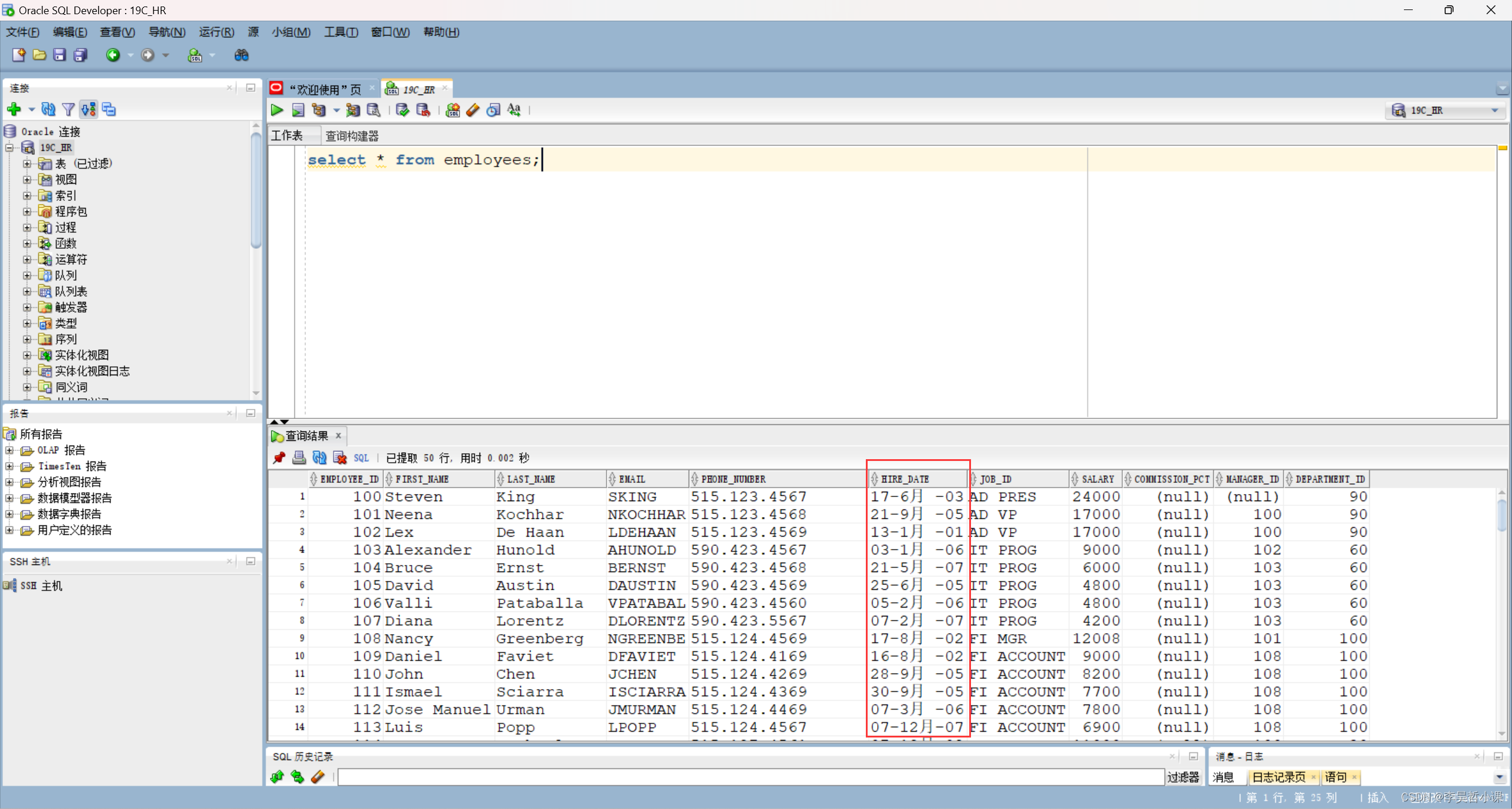 Sql Developer日期显示格式问题