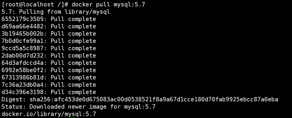 Docker无介绍快使用，docker拉取mysql5.7及使用（四）