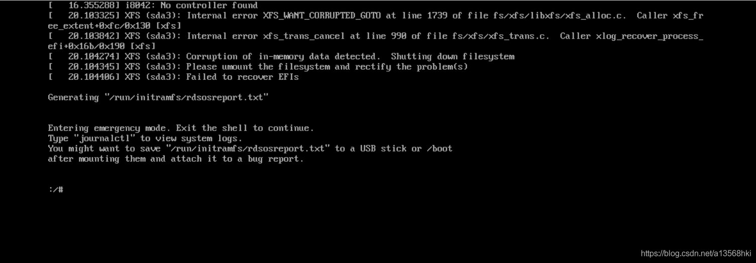 Generating run initramfs rdsosreport txt что делать centos