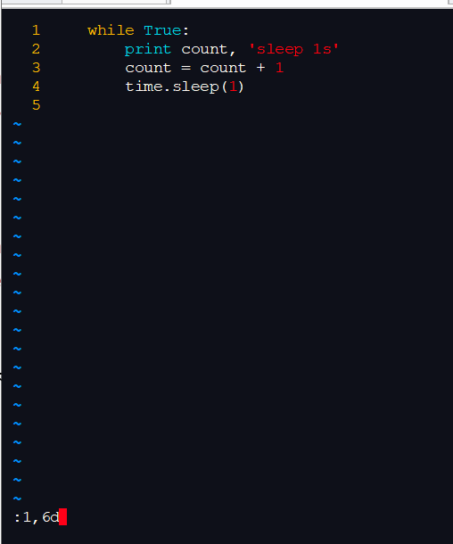 vim 下显示行号，并删除单行或多行