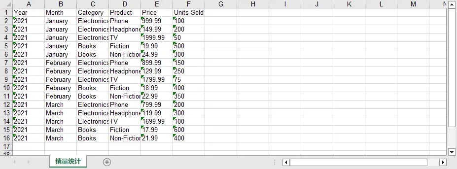 使用 Python 将数据写入 Excel 工作表